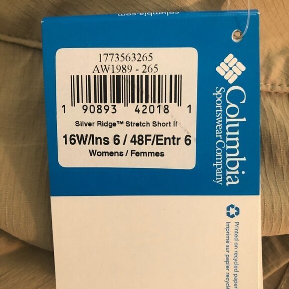 NWT Columbia Court Short  Tan Ladies 16 - Picture 14 of 15